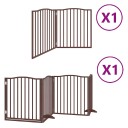 Vidaxl Hundeport Sammenleggbar 6 Paneler Brun 480 cm Poppeltre