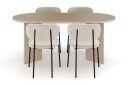 Dano Spisebord 180 cm med 4 Gemmiano Spisestoler - Travertin / Hvit Bouclé