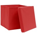 vidaXL Oppbevaringsbokser med lokk 10 stk rød 32x32x32 cm stoff