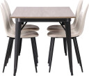 Venture Design Tempe & Polar spisegruppe Beige/valnøtt 4 stoler & bord 140 x 80 cm