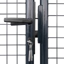 vidaXL Hageport netting galvanisert stål 289x200 cm grå