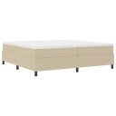  Box Spring Seng med Madrass Lys Grønn Grå 200x200 cm Kordfløyelstoff