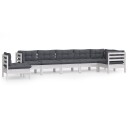  Hagesofagruppe med puter 8 deler hvit heltre furu 3096732