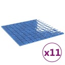 vidaXL Mosaikkflis 11 pcs Blå 50 x 50 cm Glass