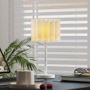 Bordlampe i retrostil hvit plastskjerm E27 sokkel