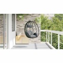  Hengende eggeformet stol Antrasitt 91,5 x 60 x 110 cm