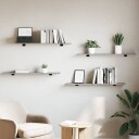  Vegghyller 4 stk grå sonoma 100x20x1,5 cm konstruert tre 8721012209596