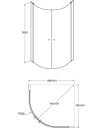 Gustavsberg Round GB51RNDR8090BL Dusjhjørne klarglass/svart 80 × 90 cm, Baderom
