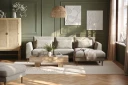 Florenz 3 seters Høyrevendt L formet Sjeselongsofa i Chenille   Grå / Beige