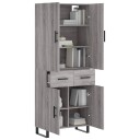 vidaXL Highboard grå sonoma 69,5x34x180 cm konstruert tre 8720845475970