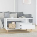 vidaXL Salongbord høyglans hvit 90x49x45 cm konstruert tre