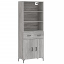vidaXL Highboard grå sonoma 69,5x34x180 cm konstruert tre 8720845499419