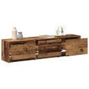  TV skap med LED lamper med skuff Gamle tre 162 x 34 x 40 cm