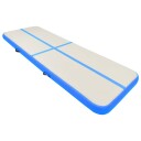 vidaXL Oppblåsbar gymnastikkmatte med pumpe 400x100x20 cm PVC blå