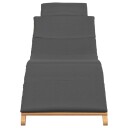 vidaXL Solstol med pute Mørke grå 188 x 55 x 59 cm Heltre teak