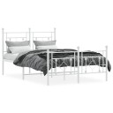 vidaXL Sengeramme i metall med hode- og fotgavl hvit 120x200 cm 8721012249370