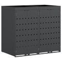 vidaXL Oppbevaring for 2 søppelbøtter Antrasitt 136 x 77,5 x 121,5 cm