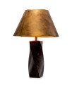 Camelia bordlampe antikk messing / svart