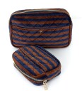 Beauty Bag Large Blues & Stripe Large