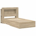  Sengeramme med oppbevaring Sonoma eik 100 x 200 cm