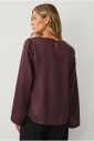 Ellos Collection   Bluse i sateng   Brun