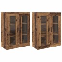  Vegghengte skap 2 pcs Gammelt tre 69.5 x 34 x 90 cm