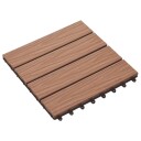 Terrassebord 11 stk dyppreget WPC 30x30 cm 1 kvm lysebrun