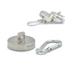 SuperMagneter Supermagnet Ø 36 Mm Med Karabiner   Løftekraft 48 Kg