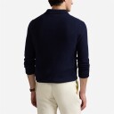Wool-Cotton Polo-Collar Sweater Hunter Navy