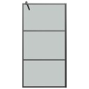 vidaXL Dusjvegg 115x195 cm mørkt ESG-GLASS SVART