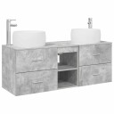 vidaXL Baderomsinnredningssett 3 stk. Betonggrå 49,5 x 44,5 x 66 cm