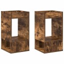 vidaXL Avlastningsbord 2 pcs Røkt eik 30 x 30 x 56 cm Konstruert tre
