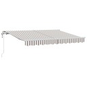 vidaXL Uttrekkbar markise Lys Grå og Hvit 300 x 250 cm