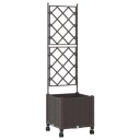 vidaXL Hageplanter med espalier og hjul Brun 40 x 40 x 149 cm PP