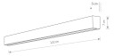 Euluna Vegglampe, rett L, 122 cm, hvit