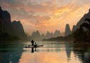Golden Li River Poster Plakat / 70x100cm