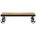  Salongbord med hjul heltre mango 100x55x26 cm