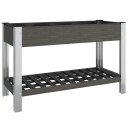 vidaXL Høybed med hylle grå 120x50x75 cm WPC