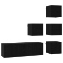  TV benksett 5 pcs 100 x 30 x 30 cm Svart eik Konstruert tre