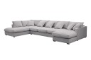Rossita Lyx 6 seters høyrevendt U formet ekstra dyp sofa med divan og sjeselong i chenille   Grå