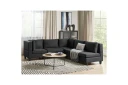 5 sits Hörnsoffa Beliani Unstad Beige/svart Högervänd Polyester Black  