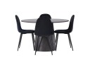 Venture Home Lanzo Spisegruppe 120 cm Rund med 4 Polar Stoler Sort
