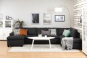 Crazy 5 seters Høyrevendt U formet X Large Sofa med Divan og Sjeselong i Stoff   Antrasitt