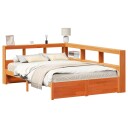  Bokhylle Seng 2 pcs Vokset Brun 200 x 160 cm Massiv furu
