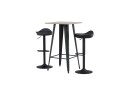 Venture Home Spisegruppe Tudera 60 cm Rektangulær med 2 Moresto Stoler Svart