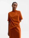 Ahlvar Gallery Lima Silk Tee - Orange - M