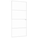 vidaXL Innerdør hvit 93x201,5 cm herdet glass og aluminium slank