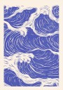 Abstract Blue Ocean Waves Plakat Plakat / 100x150cm