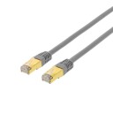 Deltaco S/ftp Cat7 Patchkabel, 15 M, 600mhz, Delta-Sertifisert, Lszh, Grå