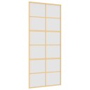vidaXL Skyvedør gull 90x205 cm frostet ESG glass og aluminium